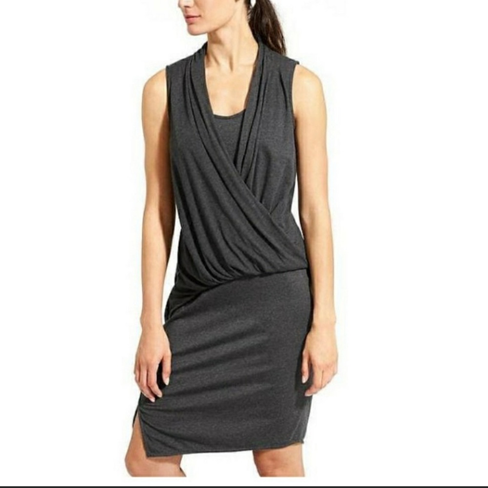 Athleta Duet gray crossover dress size small